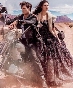 Vittoria Ceretti and Ansel Elgort by Mario Testino for Vogue US’s 125th Anniversary Issue