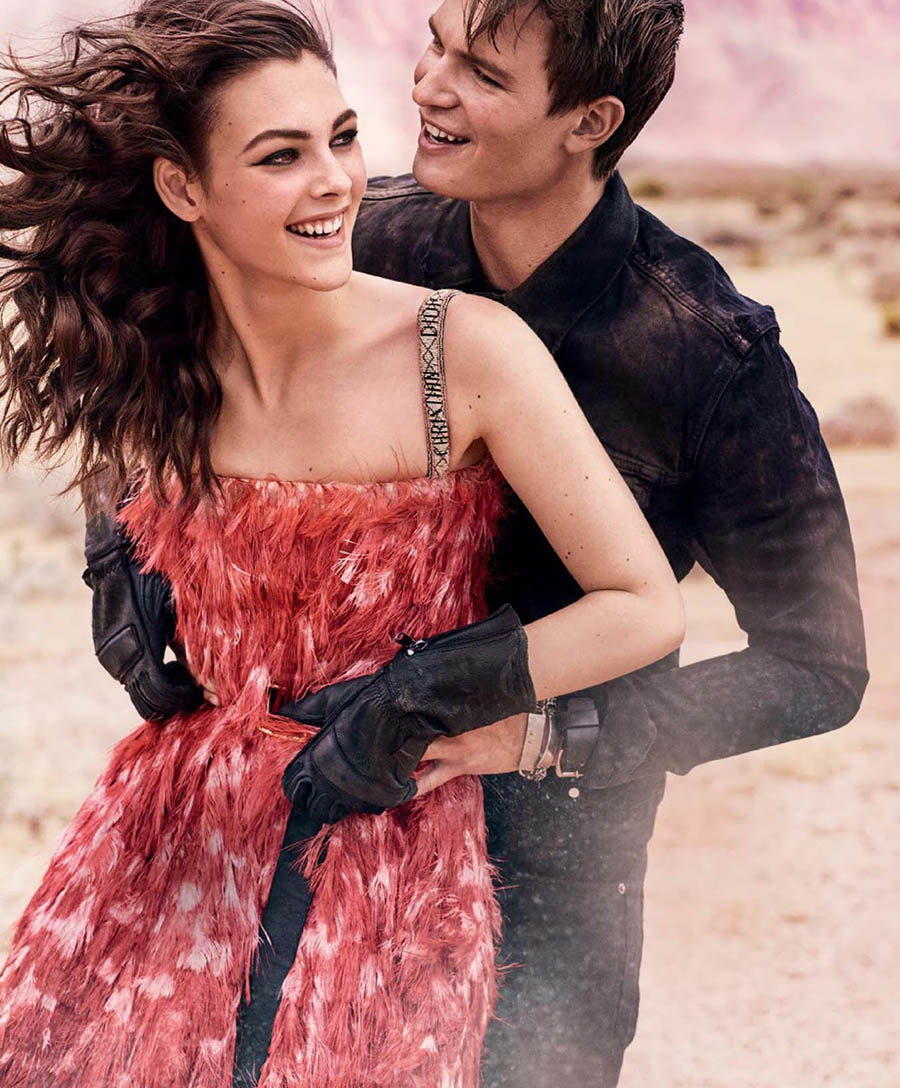 Vittoria Ceretti and Ansel Elgort by Mario Testino for Vogue US’s 125th Anniversary Issue
