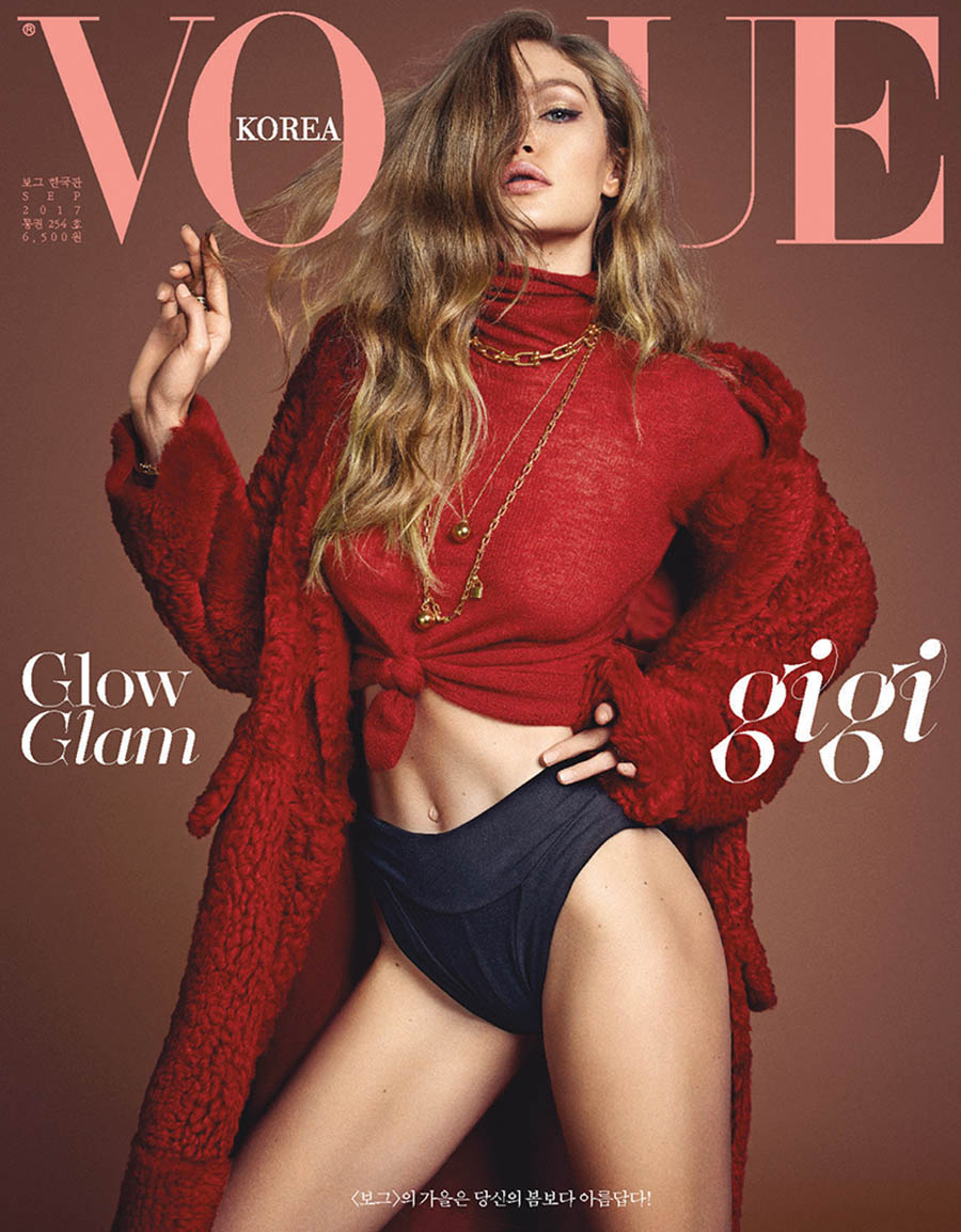 Gigi Hadid covers Vogue Korea September 2017 by Henrique Gendre