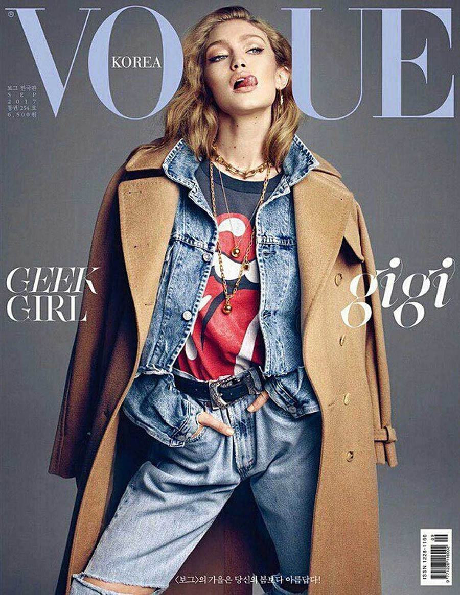 Gigi Hadid covers Vogue Korea September 2017 by Henrique Gendre