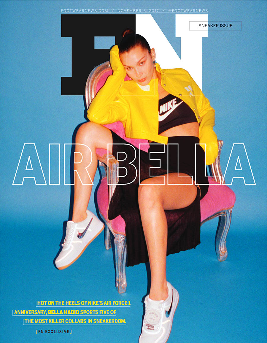 Bella Hadid covers Footwear News November 2017 by Eric T. White
