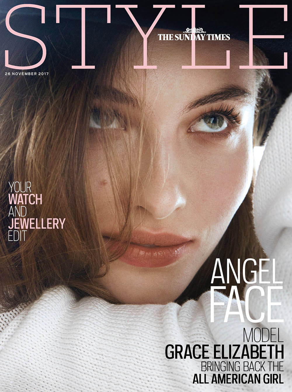 Grace Elizabeth covers The Sunday Times Style November 26, 2017 by Rory Van Millingen