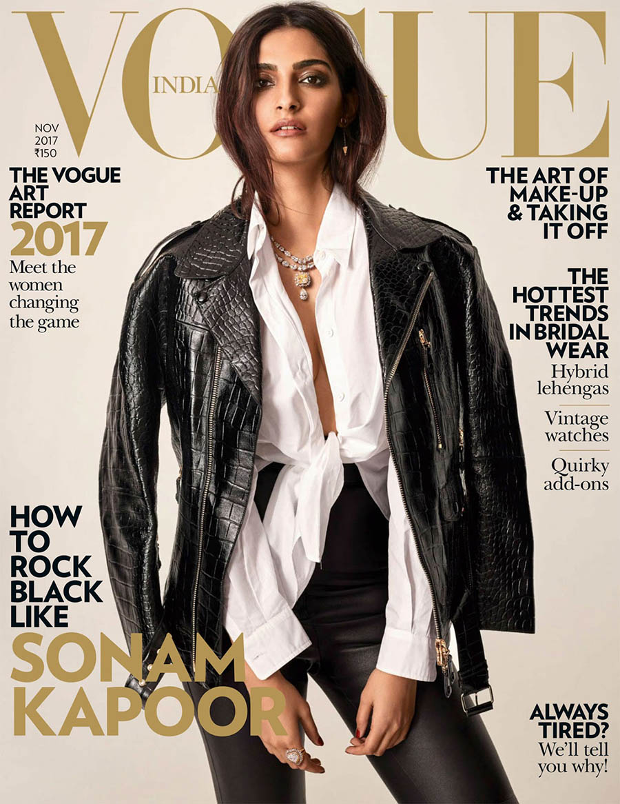 Sonam Kapoor covers Vogue India November 2017 by Greg Swales