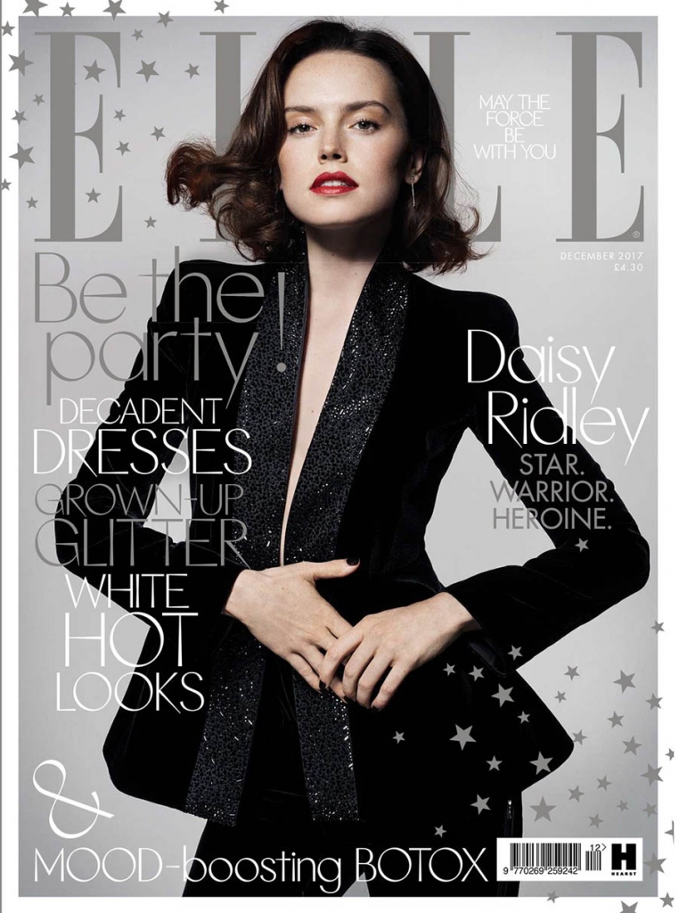 Daisy Ridley covers Elle UK December 2017 by Liz Collins