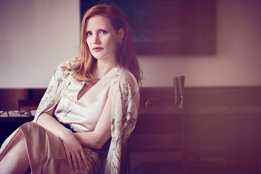 Jessica Chastain covers Town & Country US December 2017 by Matthew Brookes