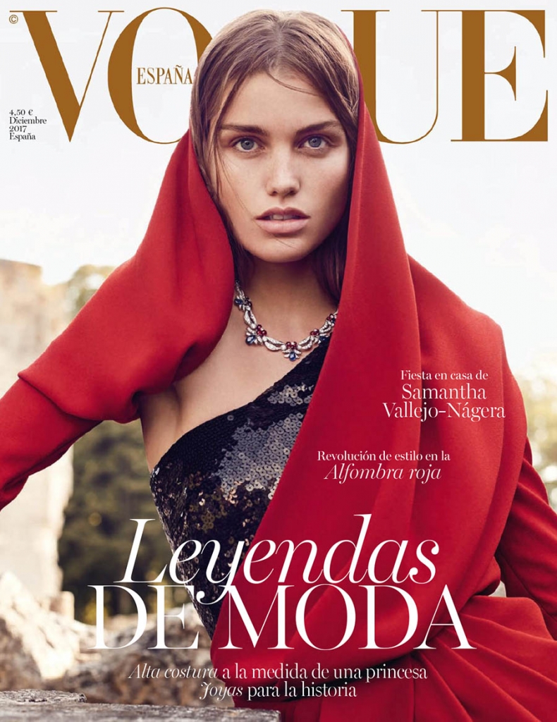 Luna Bijl covers Vogue Spain December 2017 by Nathaniel Goldberg