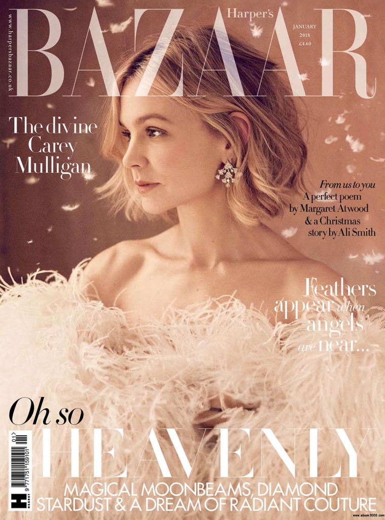 Carey Mulligan covers Harper’s Bazaar UK January 2018 by Richard Phibbs