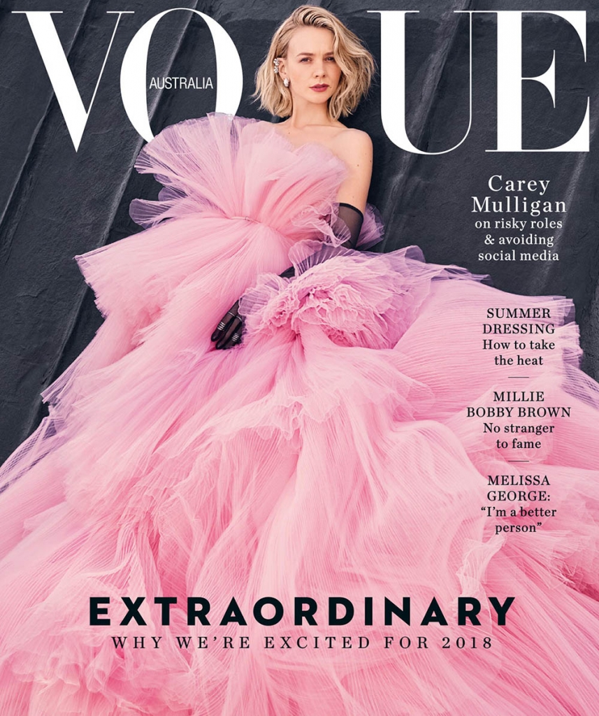 Carey Mulligan covers Vogue Australia January 2018 by Emma Summerton