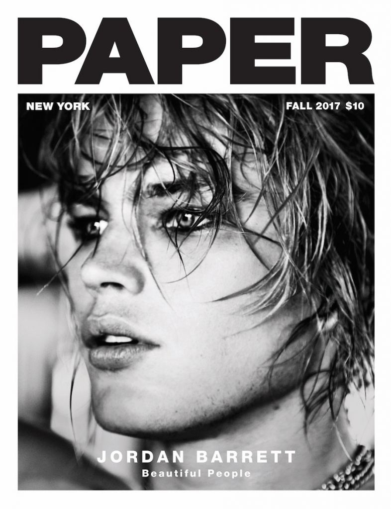 Jordan Barrett covers PAPER Magazine Fall 2017 by Ellen von Unwerth