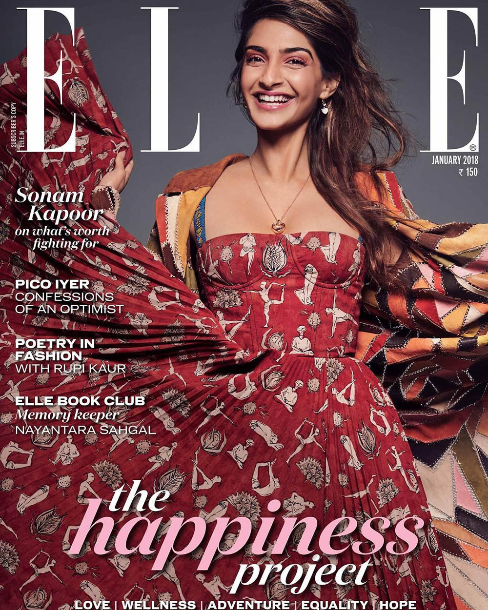 Sonam Kapoor covers Elle India January 2018 by John-Paul Pietrus