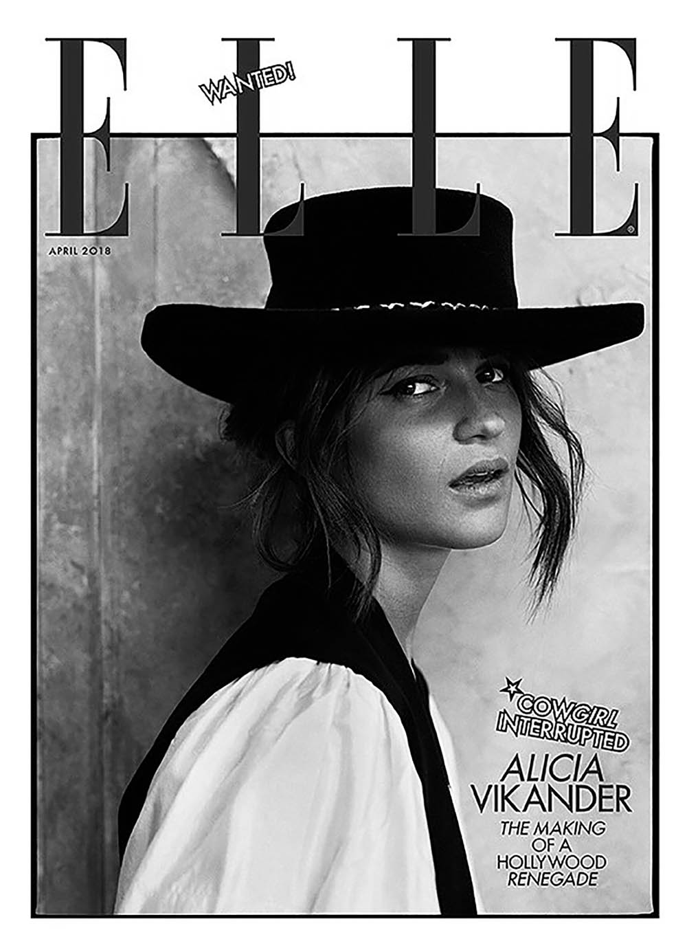 Alicia Vikander covers Elle UK April 2018 by Norman Jean Roy