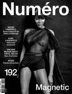 Naomi Campbell covers Numéro April 2018 by Peter Lindbergh