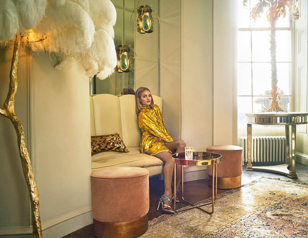Rosie Huntington-Whiteley covers Harper’s Bazaar Arabia April 2018 by Mariano Vivanco