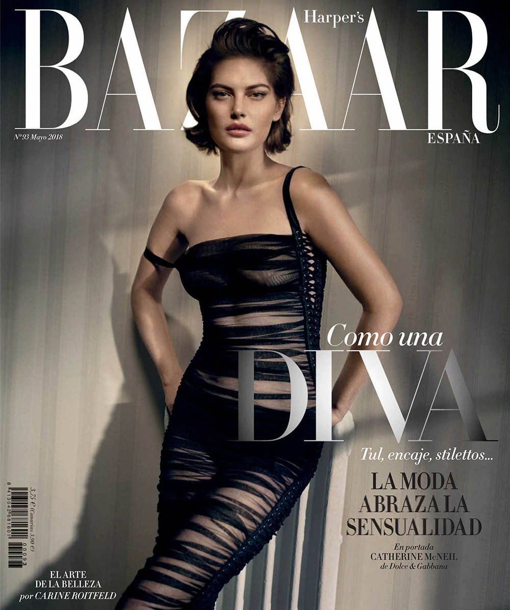 Catherine McNeil covers Harper’s Bazaar Spain May 2018 by Vincent Peters