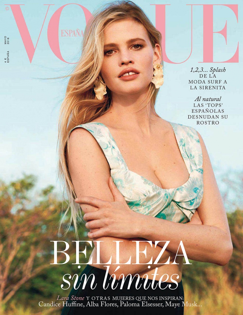 Lara Stone covers Vogue Spain May 2018 by Bjorn Iooss