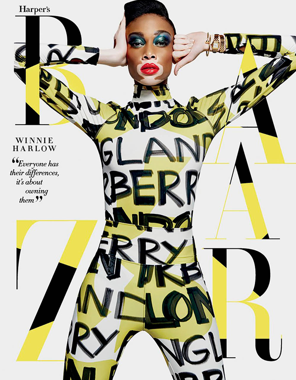 Winnie Harlow covers Harper’s Bazaar Singapore May 2018 by Yu Tsai