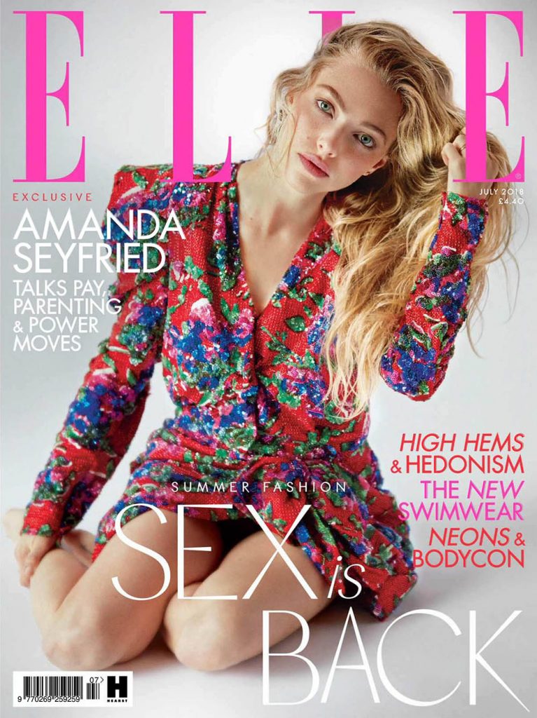 Amanda Seyfried covers Elle UK July 2018 by Sebastian Faena
