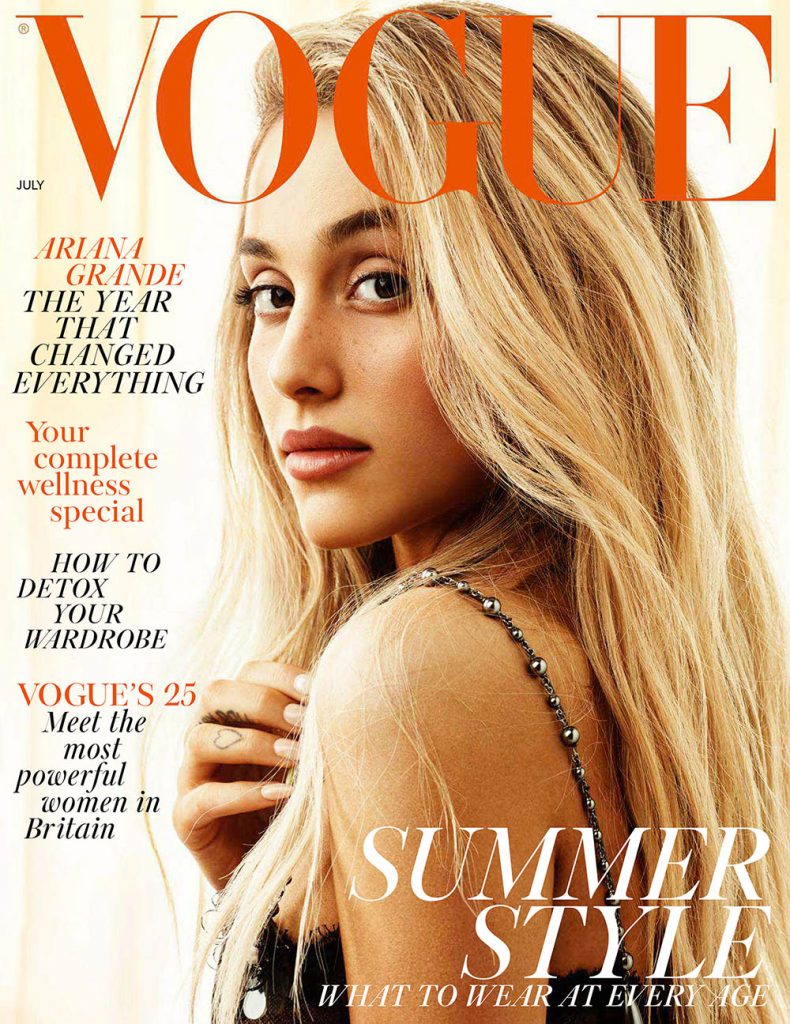 Ariana Grande covers British Vogue July 2018 by Craig McDean