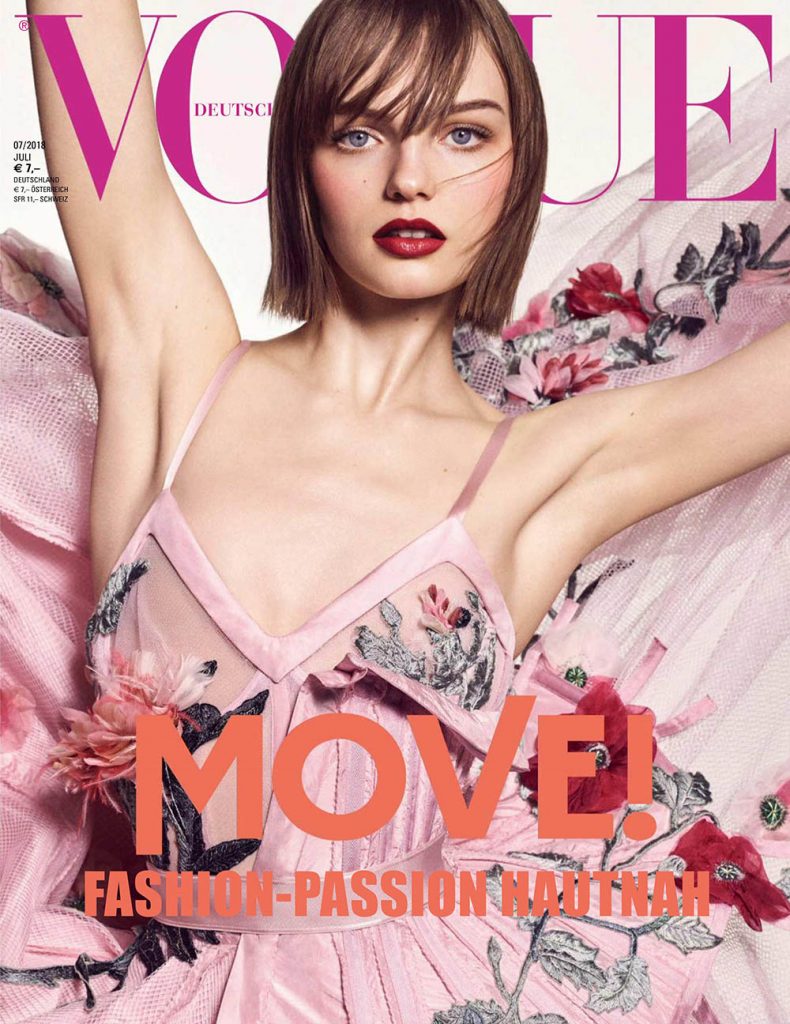 Fran Summers, Mayowa Nicholas and Vittoria Ceretti cover Vogue Germany July 2018 by Luigi & Iango