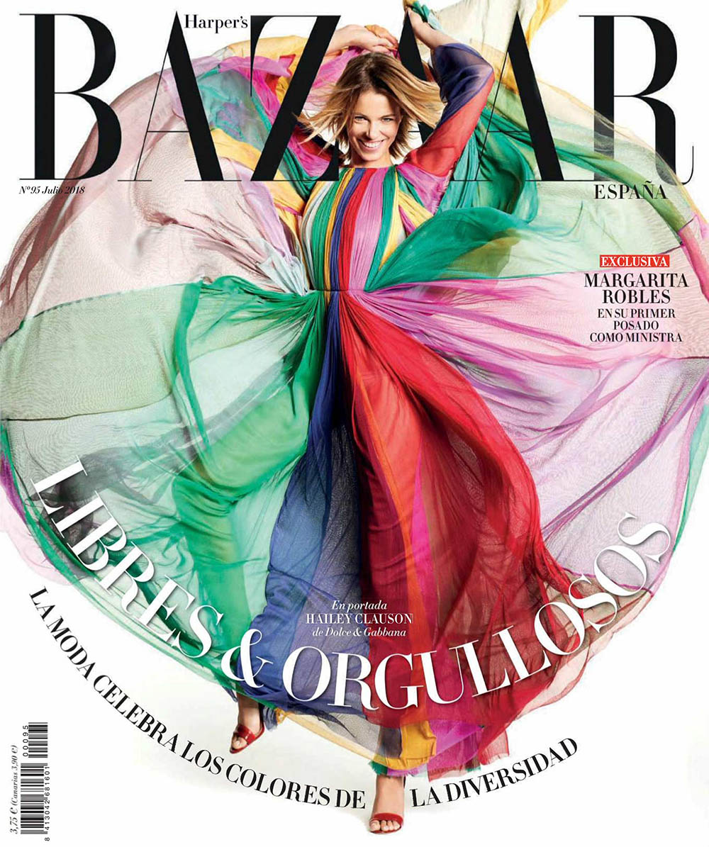 Hailey Clauson covers Harper’s Bazaar Spain July 2018 by Paul Empson