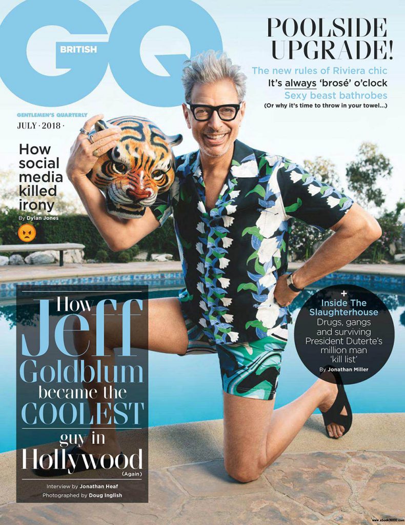 Jeff Goldblum covers British GQ July 2018 by Doug Inglish