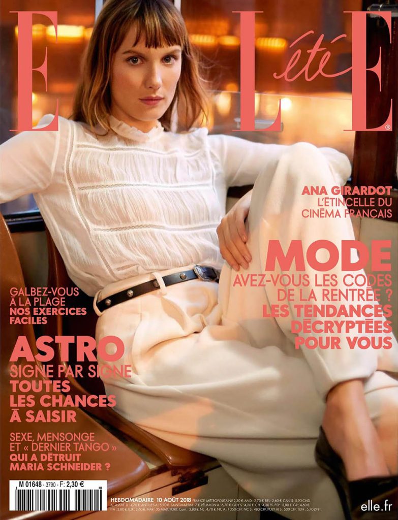 Ana Girardot covers Elle France August 10th, 2018 by Mote Sinabel Aoki