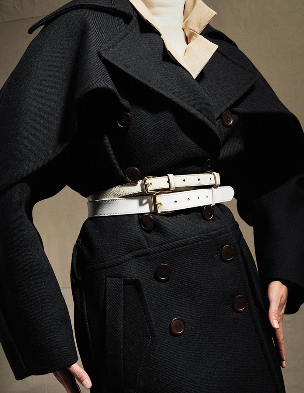 ''Belted Bold Leathers Shape Up Fall Coats'' by Hanna Tveite for WSJ. Magazine August 2018