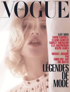 Kate Moss covers Vogue Paris September 2018 by Mikael Jansson