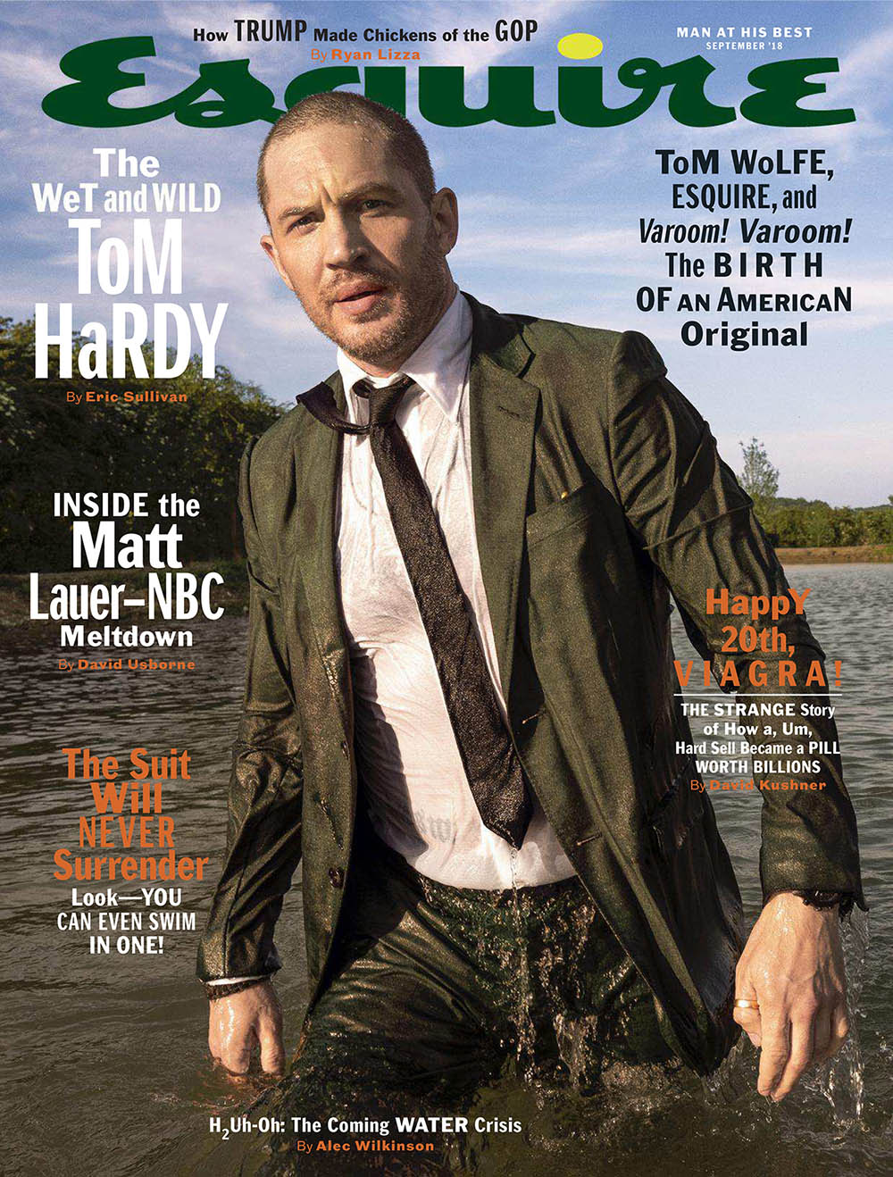 Tom Hardy covers Esquire US September 2018 by Greg Williams