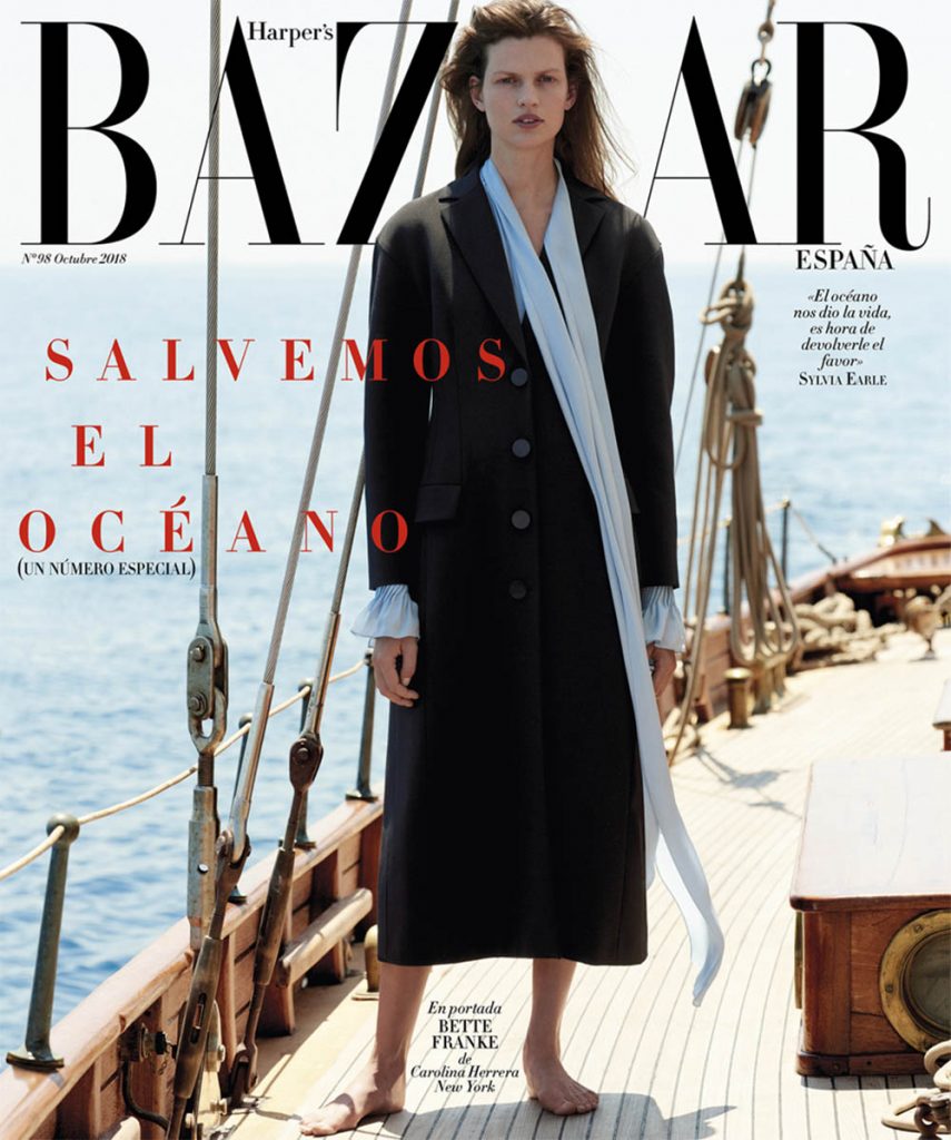 Bette Franke covers Harper’s Bazaar Spain October 2018 by Paul Bellaart