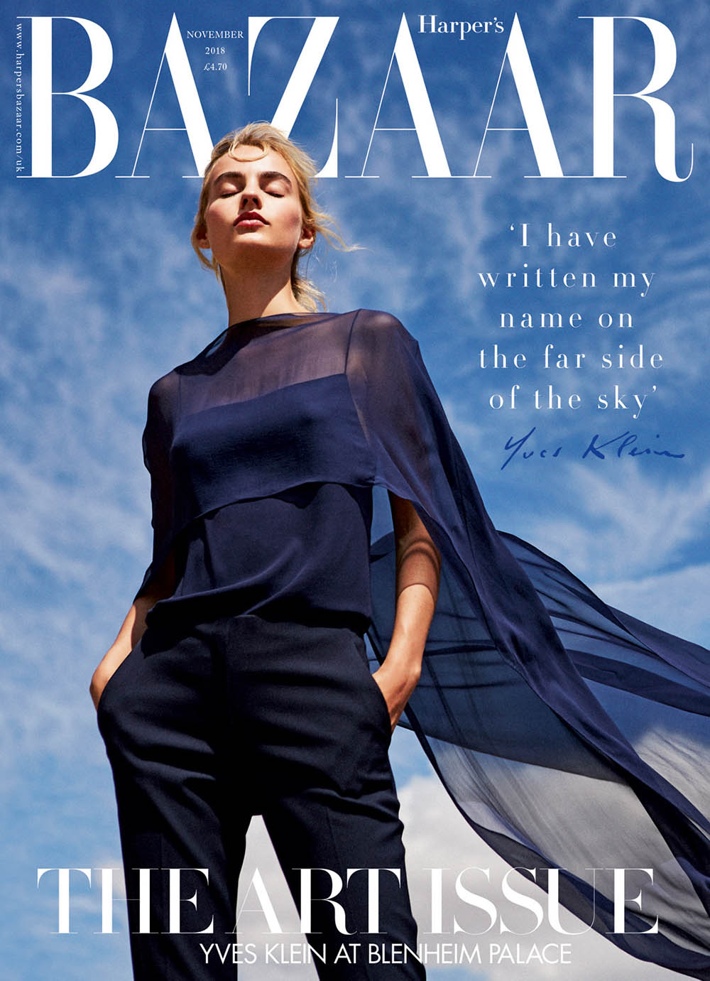 Maartje Verhoef covers Harper’s Bazaar UK November 2018 by Josh Shinner