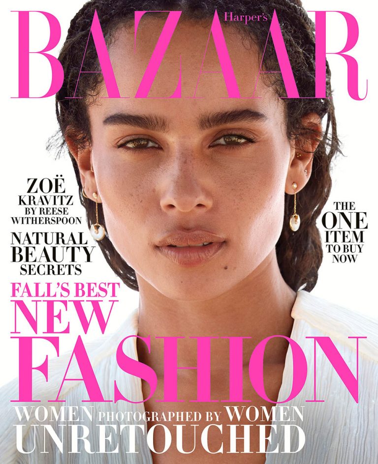 Zoë Kravitz covers Harper’s Bazaar US October 2018 by Camilla Akrans ...