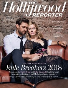 Emily Blunt and John Krasinski cover The Hollywood Reporter December 17th, 2018 by Andrew Hetherington