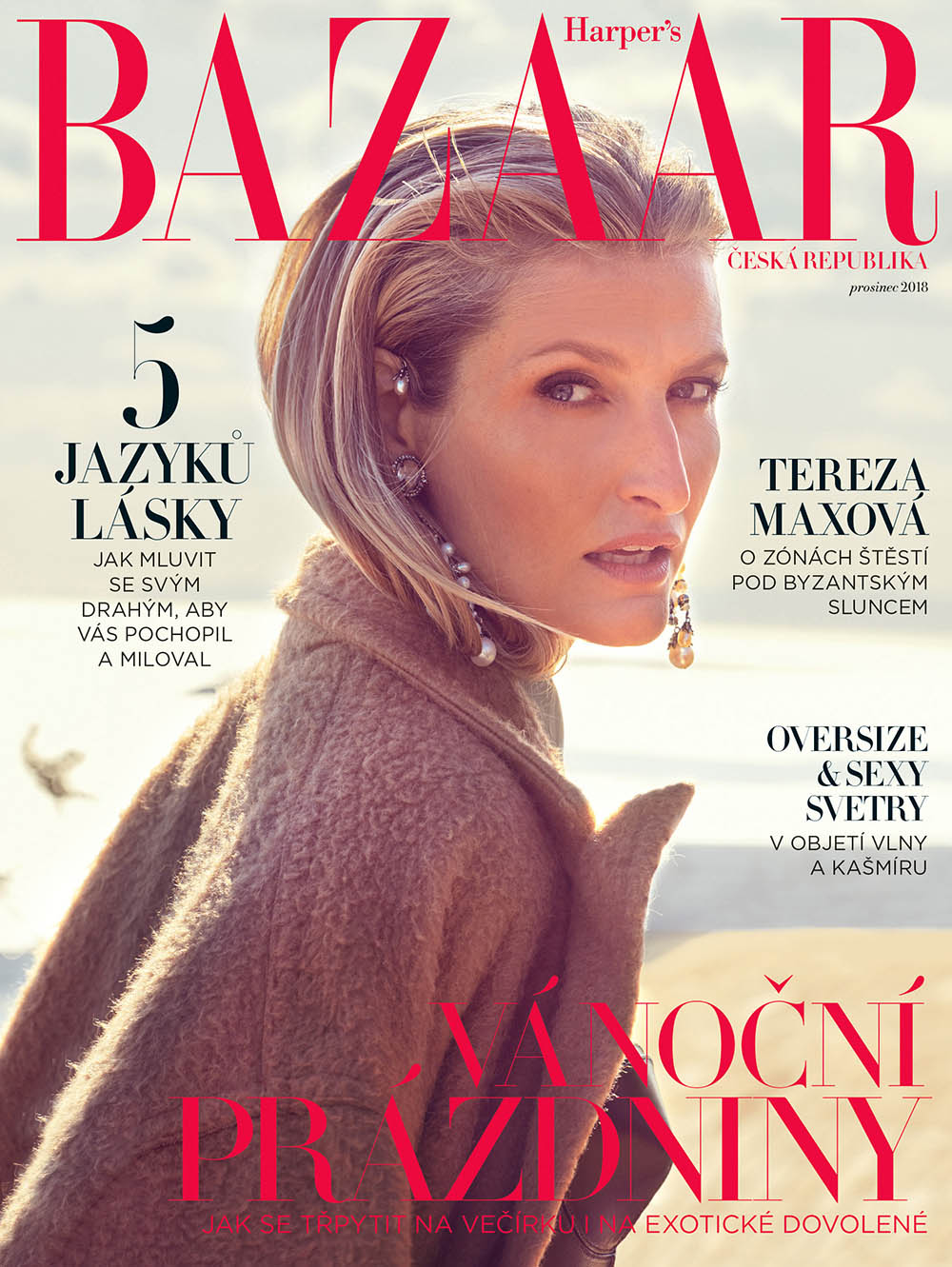 Tereza Maxova covers Harper’s Bazaar Czech December 2018 by Andreas Ortner
