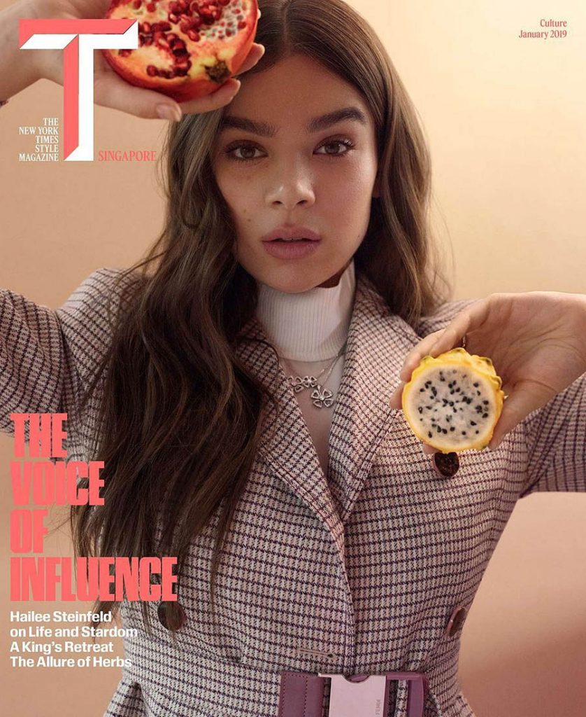 Hailee Steinfeld covers T Magazine Singapore January 2019 by Catherine Servel