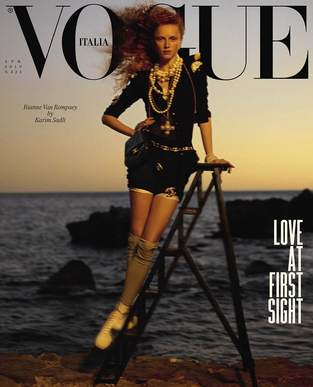 Rianne van Rompaey covers Vogue Italia April 2019 by Karim Sadli