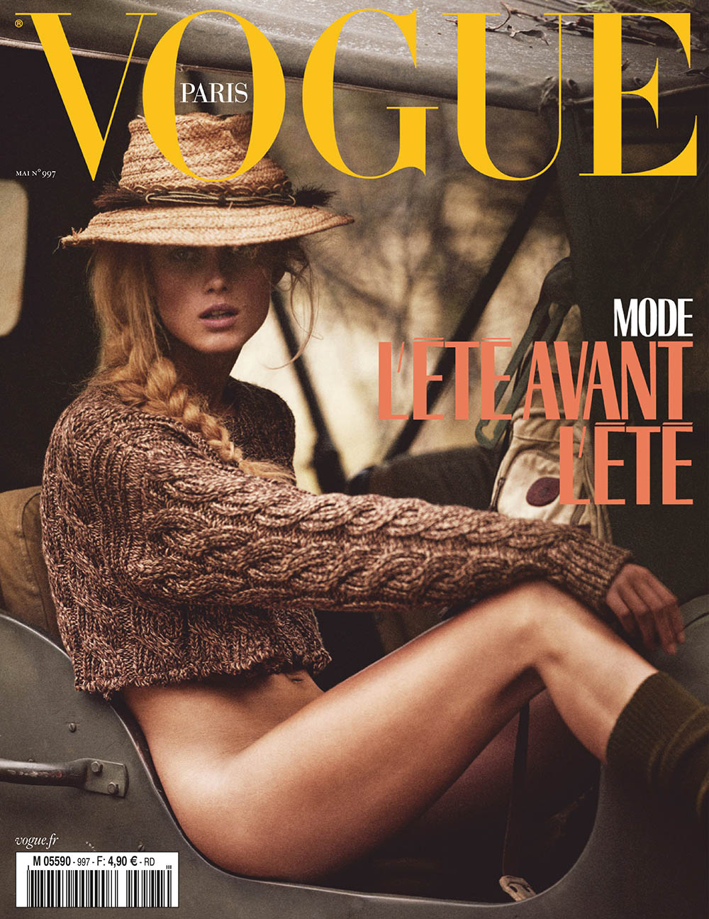 Rianne van Rompaey covers Vogue Paris May 2019 by Mikael Jansson