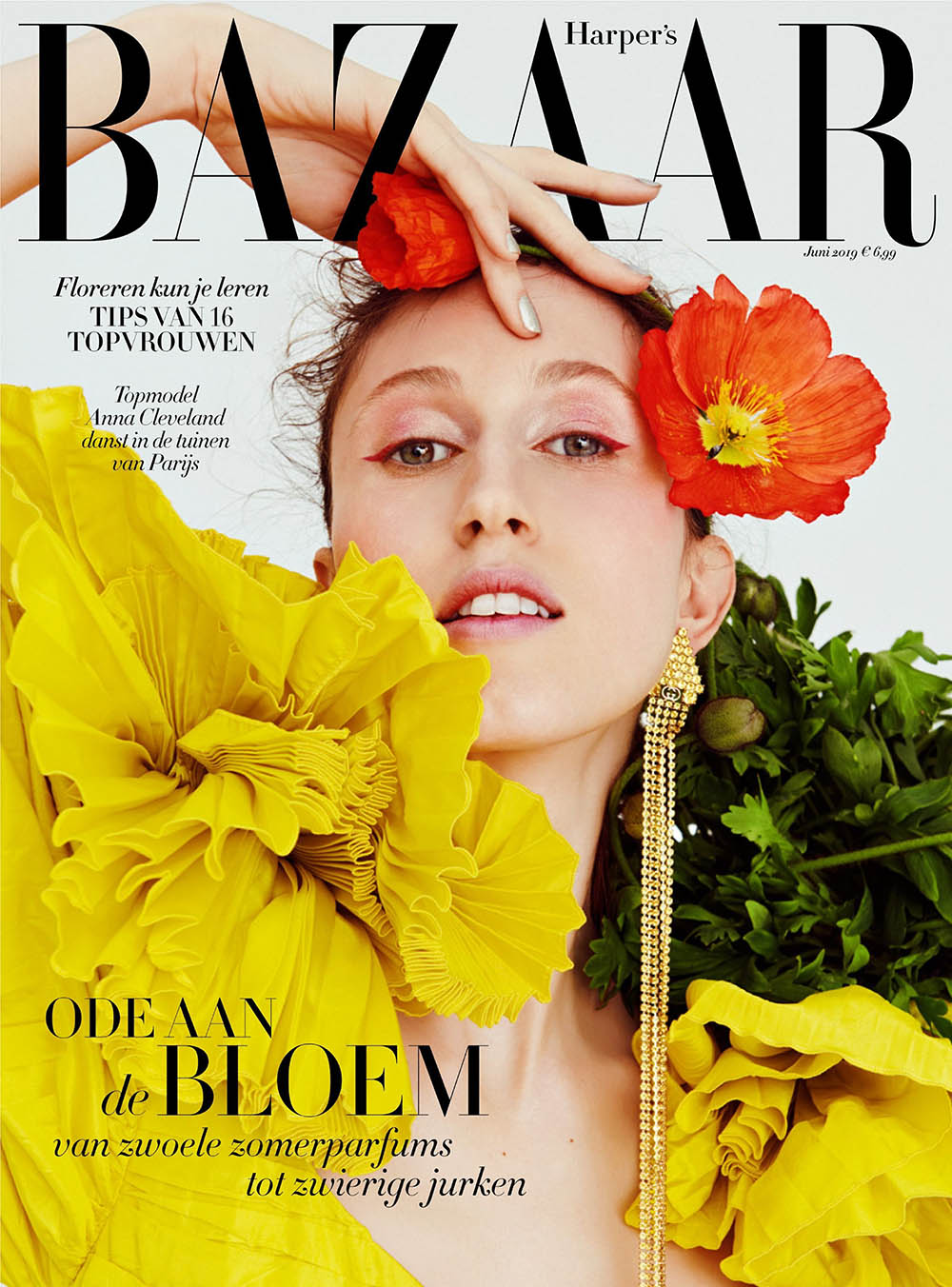 Anna Cleveland covers Harper’s Bazaar Netherlands June 2019 by Petrovsky & Ramone