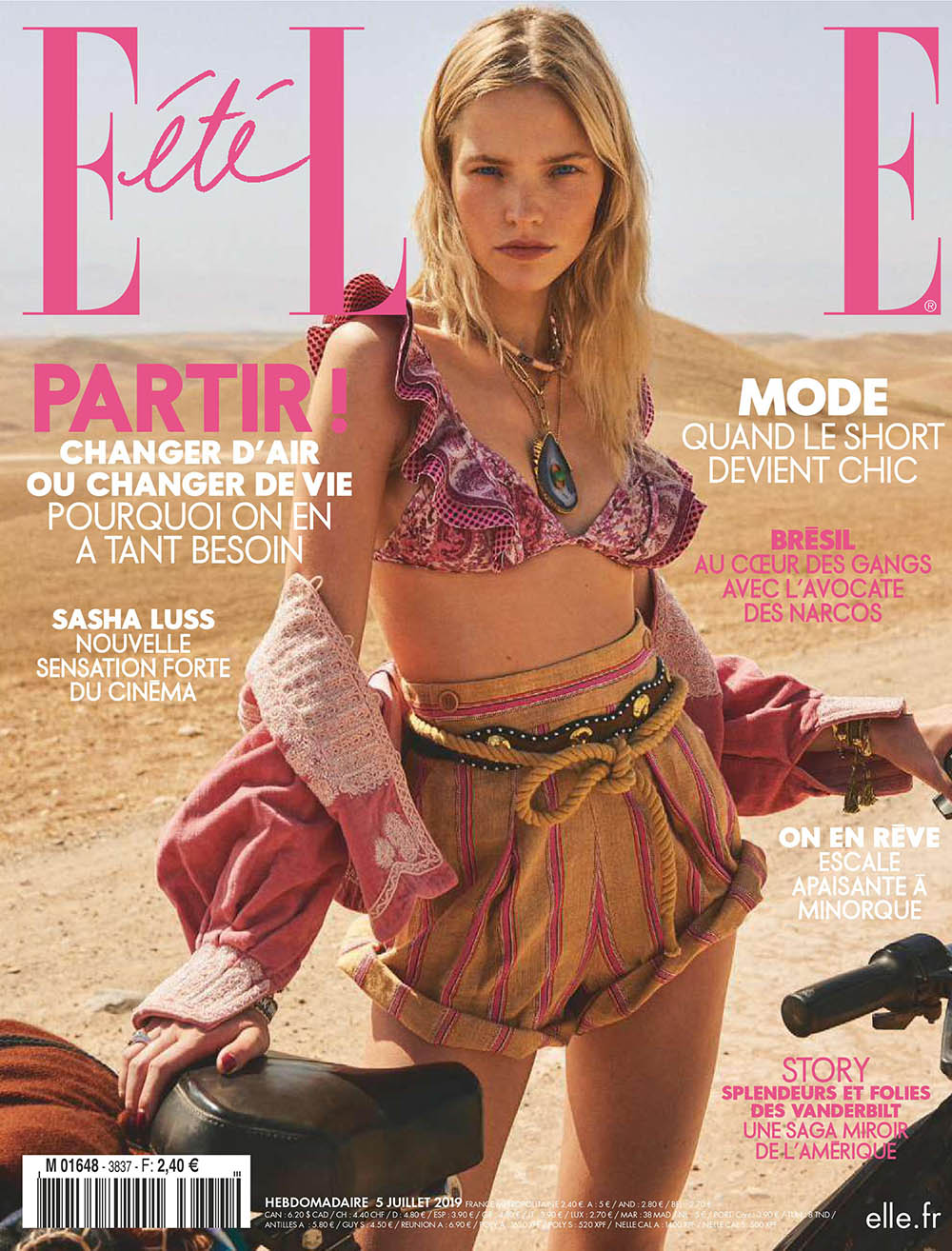 Sasha Luss covers Elle France July 5th, 2019 by Tung Walsh