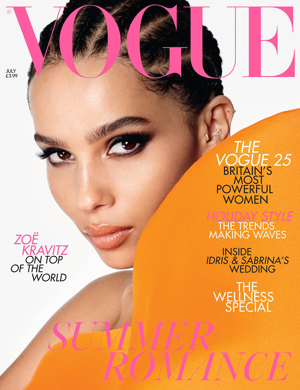 Zoë Kravitz covers British Vogue July 2019 by Steven Meisel