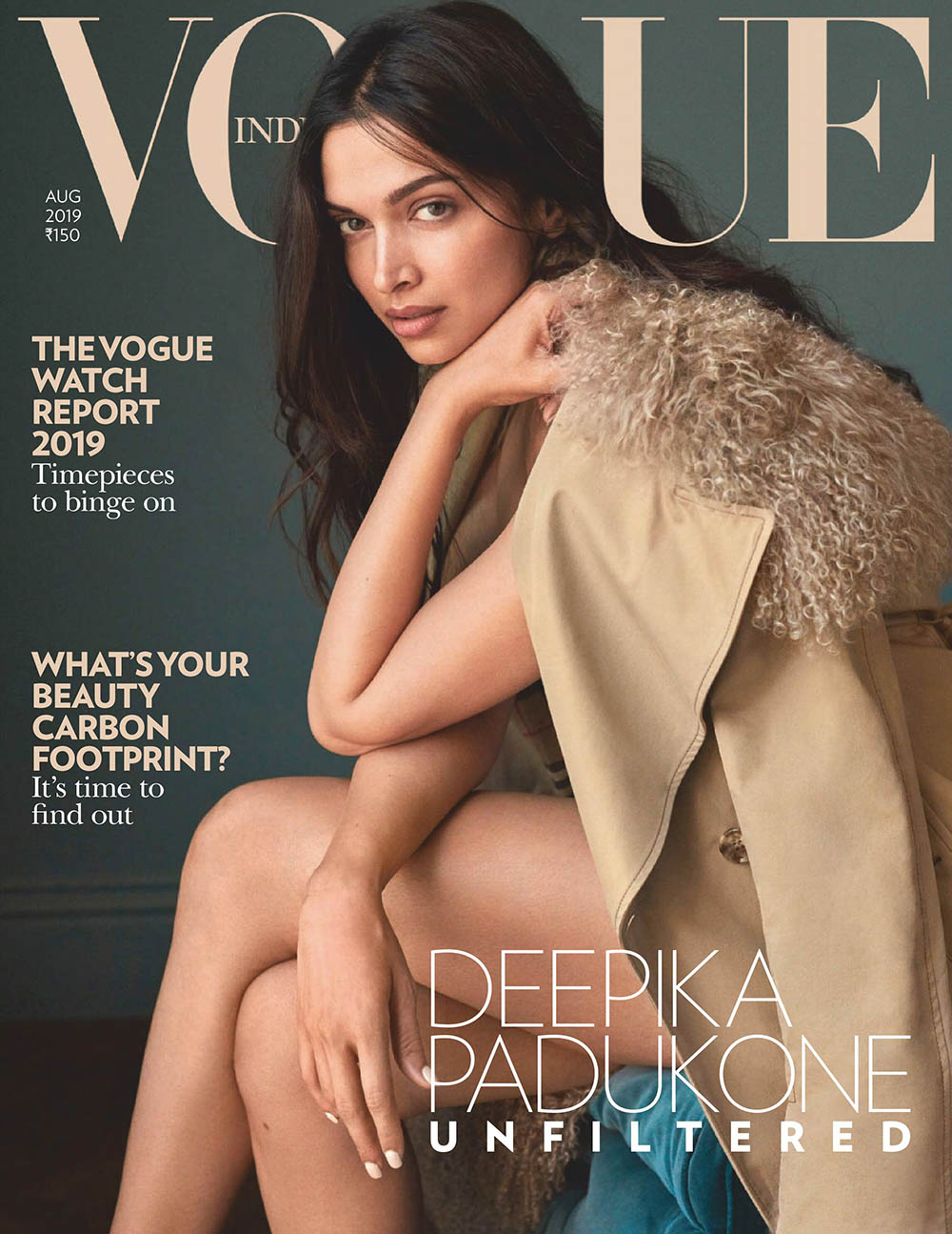 Deepika Padukone covers Vogue India August 2019 by Greg Swales