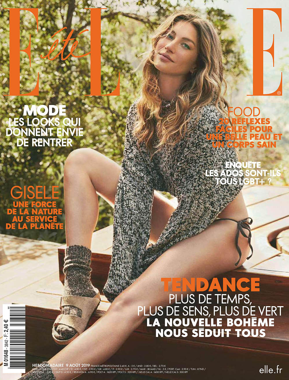Gisele Bündchen covers Elle France August 9th, 2019 by Nino Munoz