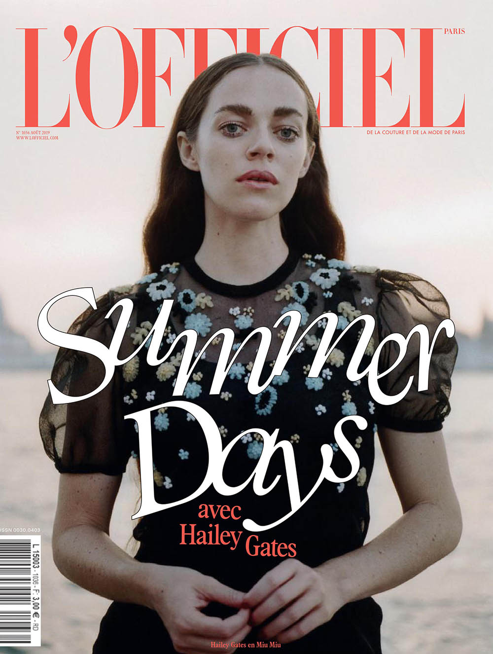 Hailey Gates covers L’Officiel Paris August 2019 by Daniyel Lowden