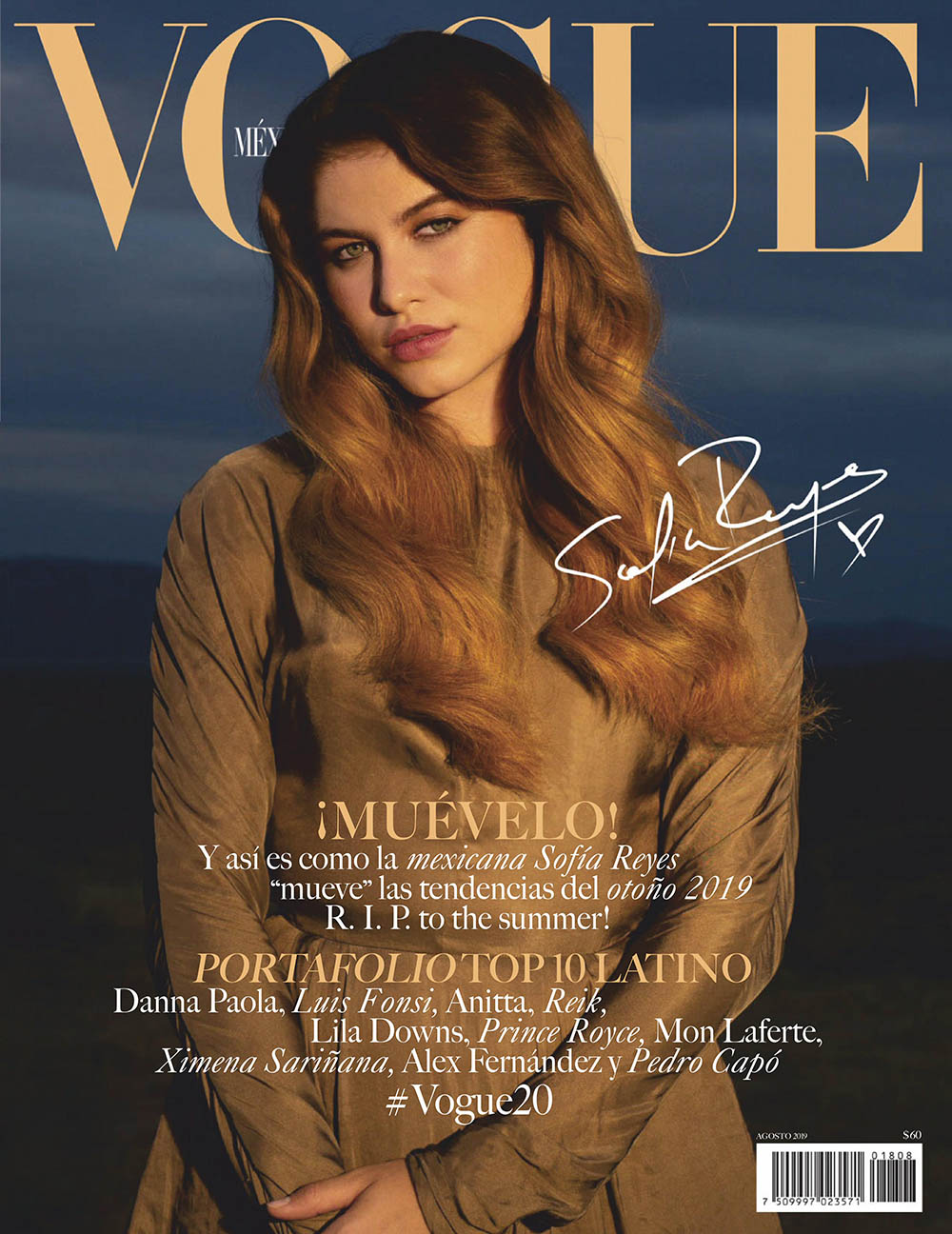 Sofía Reyes covers Vogue Mexico August 2019 by Tania Franco Klein