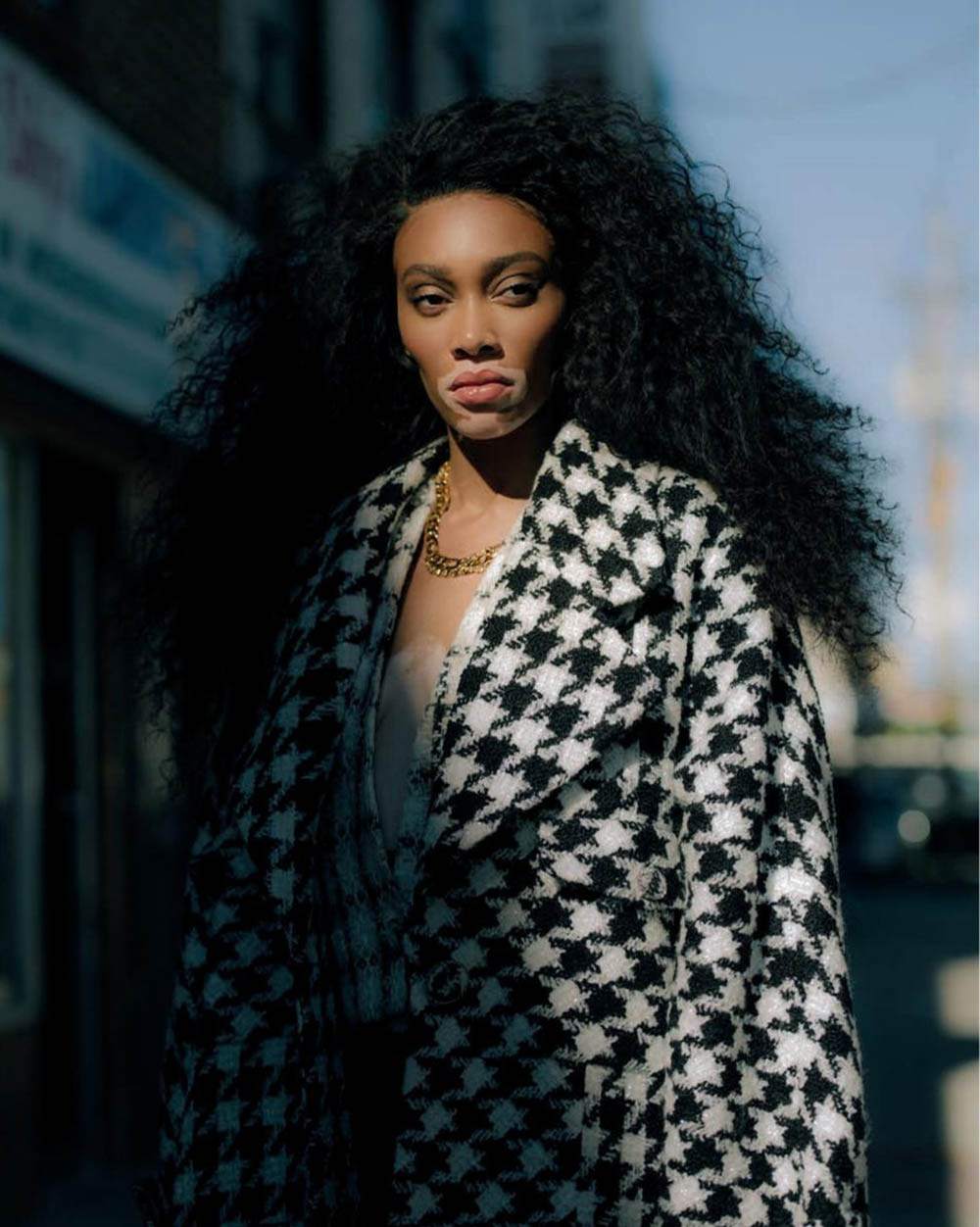 Winnie Harlow and Stephan James cover Elle Canada September 2019 by Norman Wong