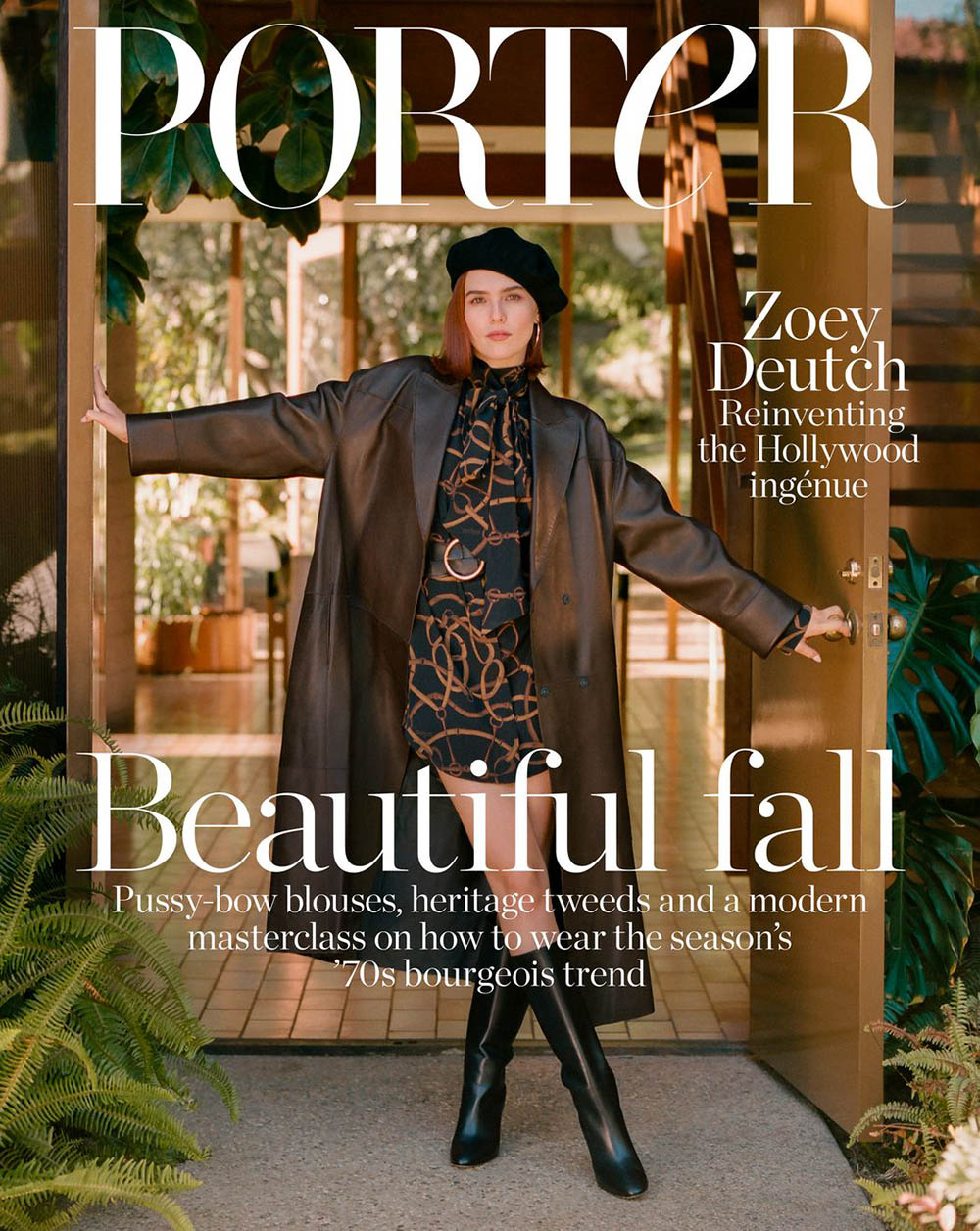 Zoey Deutch covers Porter Magazine October 4th, 2019 by Katie McCurdy