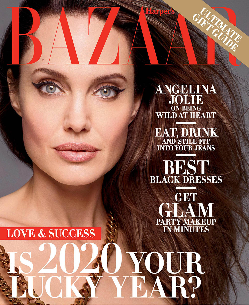 Angelina Jolie covers Harper’s Bazaar US December 2019 January 2020 by Sølve Sundsbø