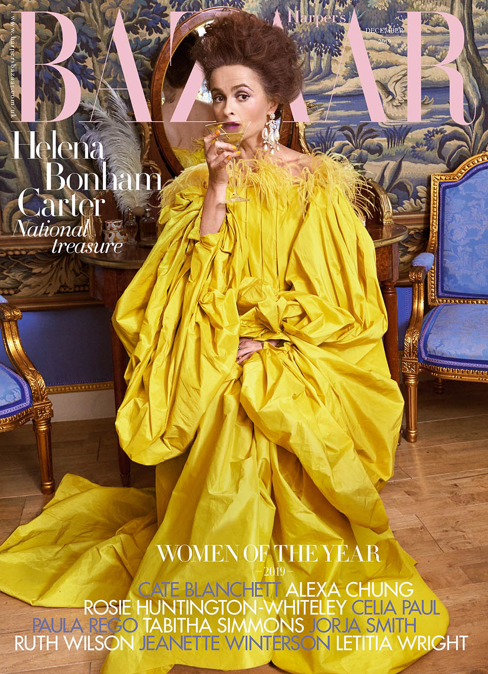 Helena Bonham Carter covers Harper’s Bazaar UK December 2019 by Pamela Hanson