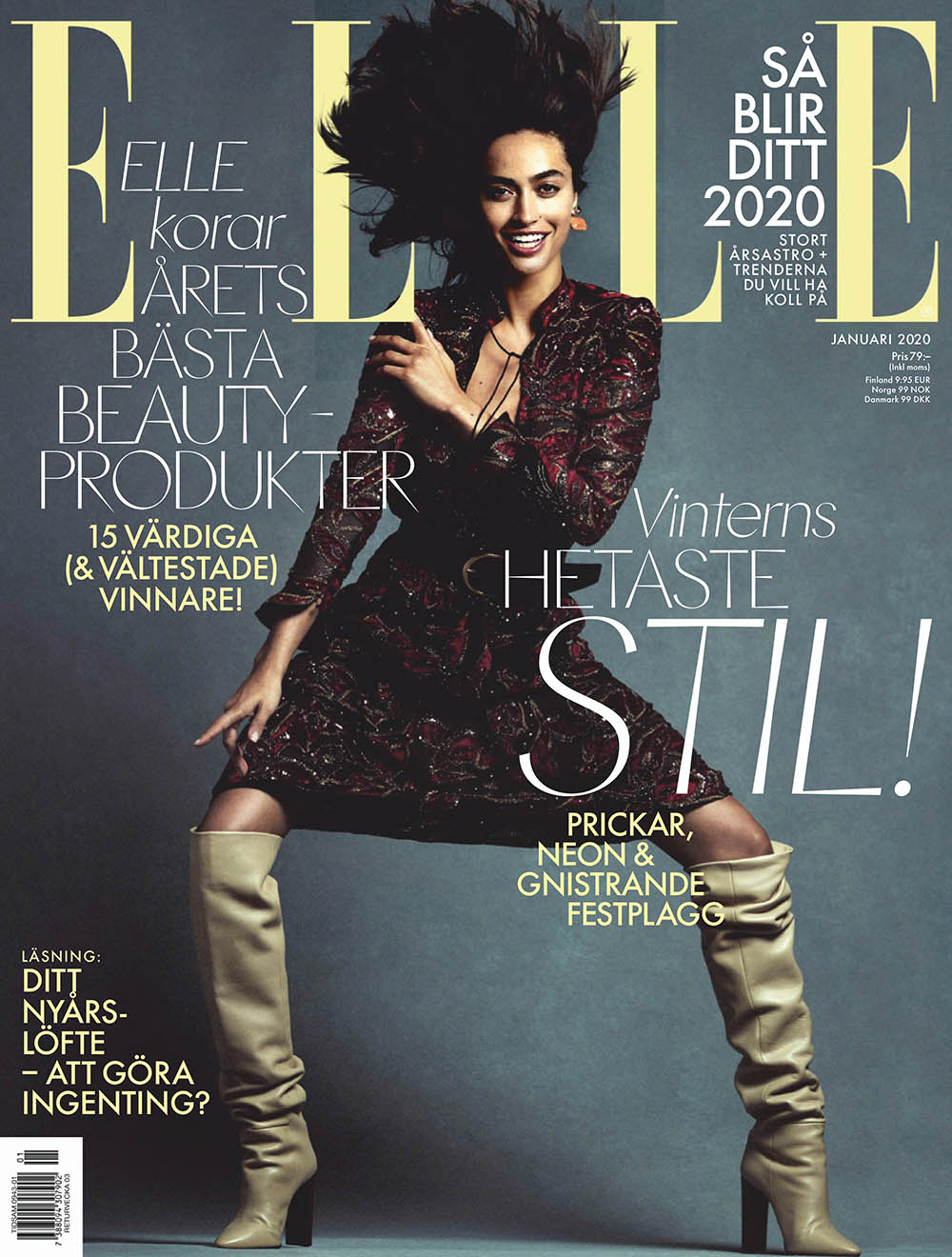 Alanna Arrington covers Elle Sweden January 2020 by Andreas Sjodin
