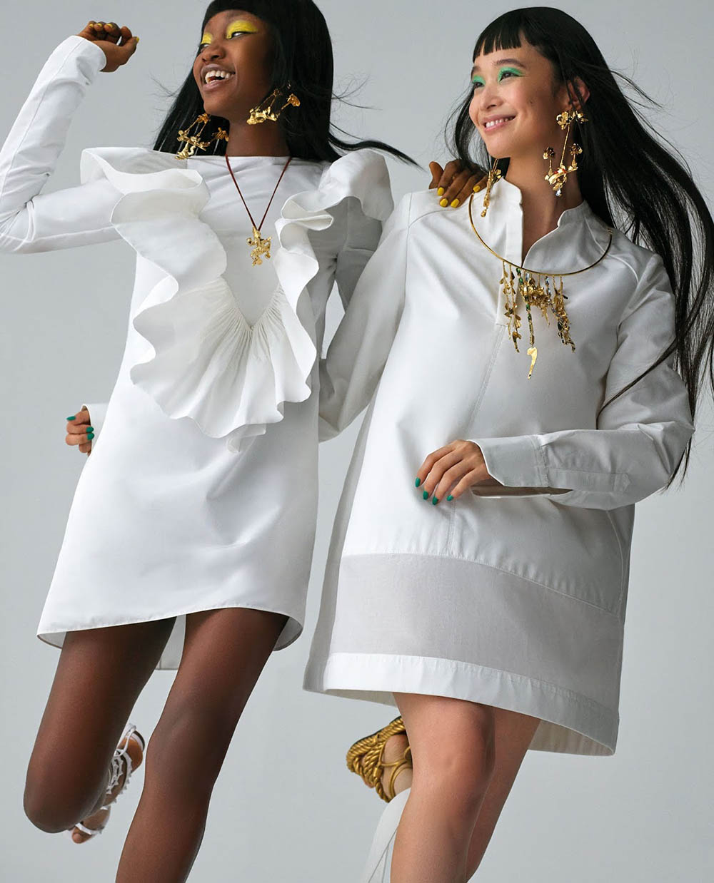 Eniola Abioro and Yuka Mannami by Daniel Clavero for Elle US January 2020
